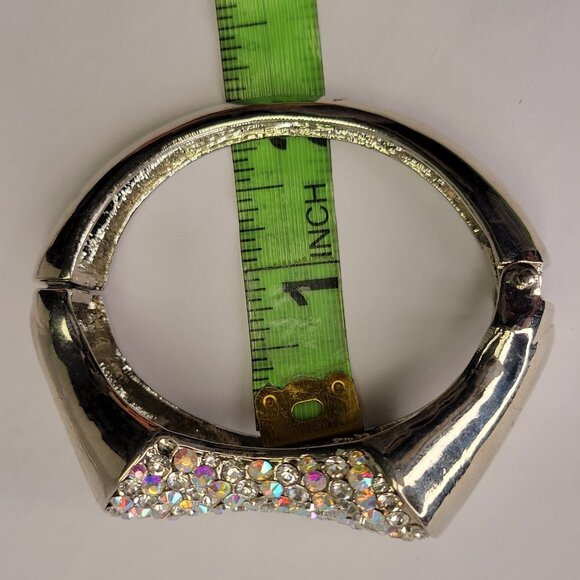 Silver Crystal Cuff Bracelet - Picture 9 of 11